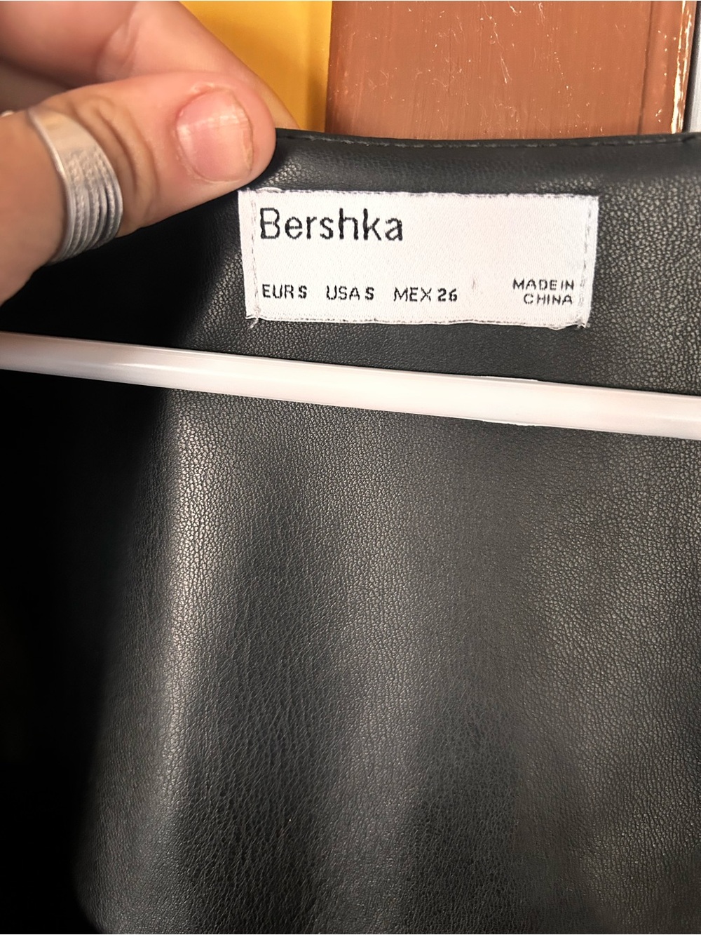 Bershka Faux Leather Mini Dress Edgy Black Short Dress Size S - Picture 7 of 9